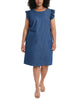Gracie Chambray Flutter-Sleeve Dress - thumbnail