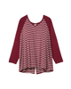 Tessie Long Sleeve Contrast Split Back Tee - thumbnail