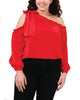 Amelia Cold-Shoulder Bow Blouse - thumbnail