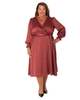 Plus Size Monica Satin Wrap Dress - thumbnail