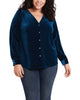 Luna Velvet Button Front Top - thumbnail