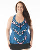 Erinna Zip Front Tankini Swim Top - thumbnail