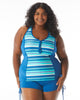 Erinna Zip Front Tankini Swim Top - thumbnail