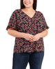 Loretta Button Loop Frill Sleeve Top - thumbnail
