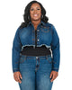 Deena Frayed Hem Cropped Denim Jacket - thumbnail