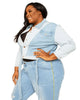 Melissa Belted Denim Trucker Jacket - thumbnail