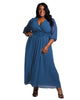 Kathy Belted Surplice Maxi Dress - thumbnail