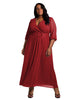 Kathy Belted Surplice Maxi Dress - thumbnail