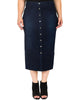 Clara Denim Midi Pencil Skirt - thumbnail