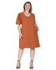 Zoe Puffed Sleeve Midi Dress - thumbnail