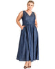 Julia A-Line Denim Maxi Dress - thumbnail