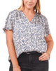 Fresh Blooms Flutter Sleeve Blouse - thumbnail