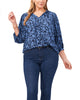 Shadow Bouquet Flutter Sleeve Blouse - thumbnail