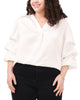 Willow Bubble Sleeve Satin Blouse - thumbnail