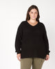 Bijou V-Neck Bevelled Hem Sweater - thumbnail