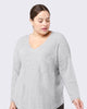 Gabriella Brushed Rib Knit V-Neck Top - thumbnail