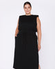 Claudia Shoulder Pad Knit Maxi Dress - thumbnail