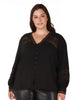 Bridget Lace Insert Jacquard Blouse - thumbnail