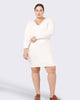 Blair V-Neck Cable Knit Sweater Dress - thumbnail