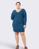 Blair V-Neck Cable Knit Sweater Dress - thumbnail