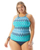 Blair High Neck Geometric Tankini Top - thumbnail