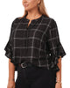 Greta Plaid Henley Blouse - thumbnail