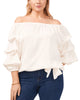 Alyson Bubble Sleeve Off Shoulder Blouse - thumbnail