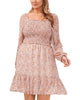 Kari Square Neck Smocked Dress - thumbnail