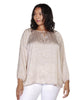 Kylie Printed Tie-Neck Top - thumbnail