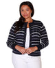 Ariel Striped Button-Front Cardigan - thumbnail