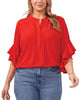 Aubrey Ruffle Sleeve Blouse - thumbnail