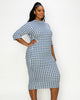 Elly Houndstooth Midi Dress - thumbnail