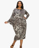 Alexus Asymmetrical Sleeve Midi Dress - thumbnail