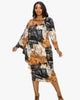Aries Asymmetrical Sleeve Midi Dress - thumbnail