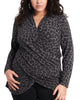Linda Leopard Draped Top - thumbnail