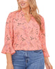 Violet Ruffle V-Neck Blouse - thumbnail