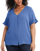 Sara Button Front Top - thumbnail