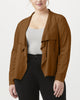 Amanda Faux Suede Draped Jacket - thumbnail