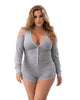 Heather Cold Shoulder Sleep Romper - thumbnail