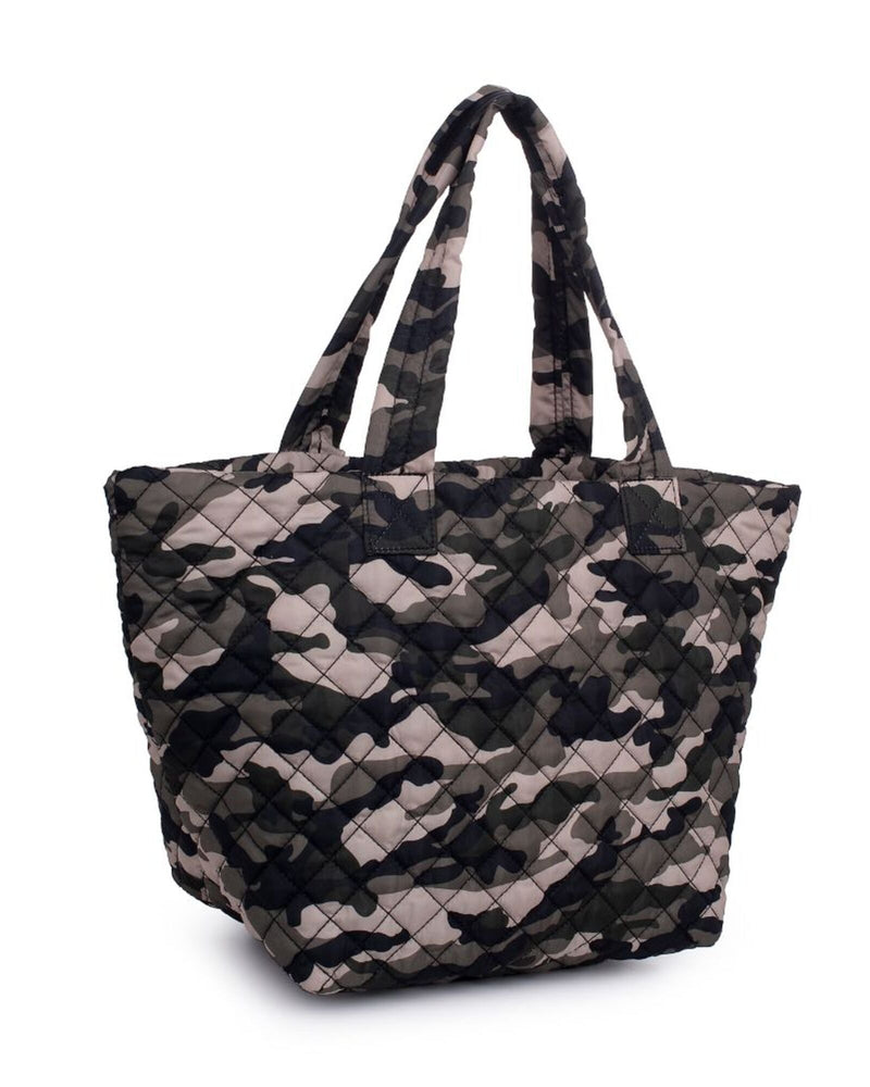 Sylvia Quilted Breakaway Tote | Olive Green / Black