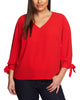 Ava Three-Quarter Sleeve V-Neck Blouse - thumbnail