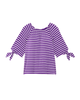 Emma Tied Sleeve Crew Neck Tee - thumbnail
