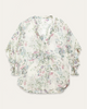 Scotlyn Flutter Sleeve Floral Print Blouse - thumbnail