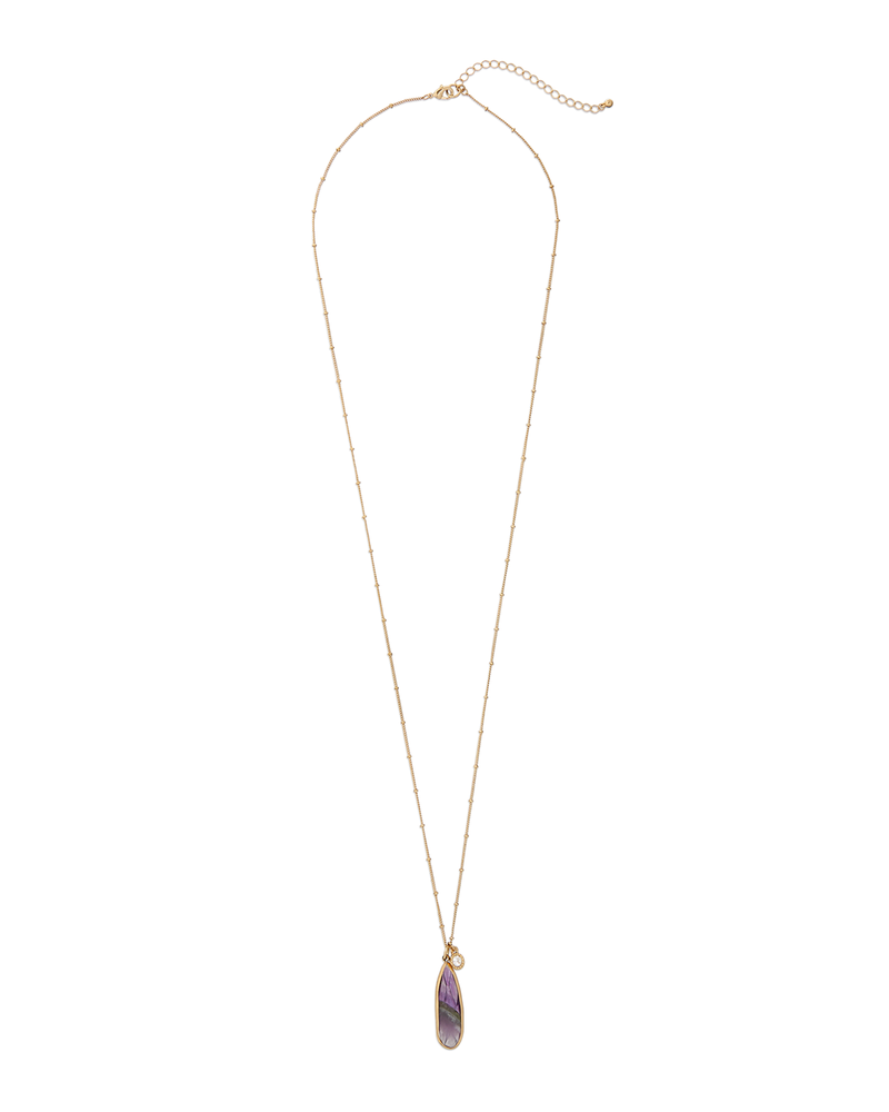 Abaya Stone Pendant Necklace | Gold / Purple
