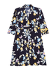 Augusta 3/4 Sleeve Fit and Flare Dress with Shawl Neck - thumbnail