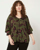 Thea Ruffle Neck Floral Print Top - thumbnail