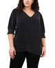 Lyla Puff Sleeve Metallic Top - thumbnail
