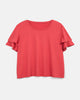 Cali Double Flutter Elbow Sleeve Top - thumbnail