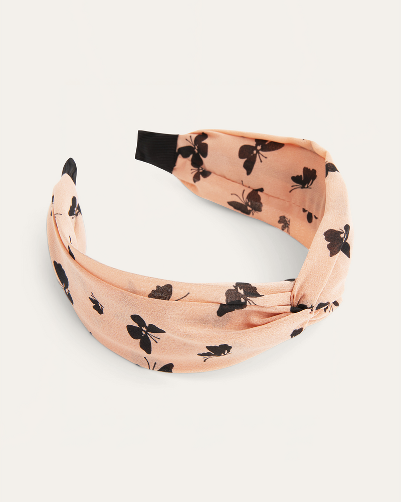 Gayle Butterfly-Print Headband | Pink / Black