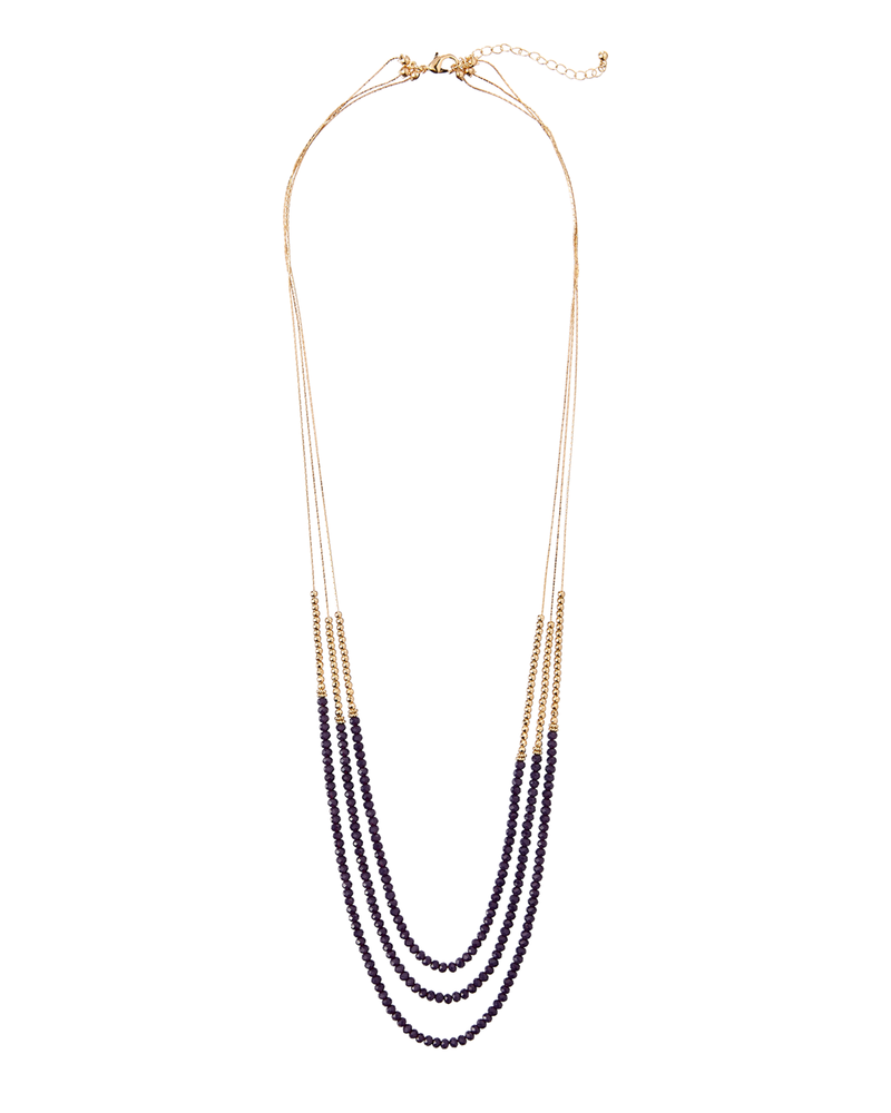 Greyson Tiered Necklace | Gold / Purple